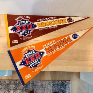 Vintage pennants Broncos Redskins Commanders MLB Big League Challenge